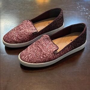 Birdies Pink Glitter Slip-On Sneakers